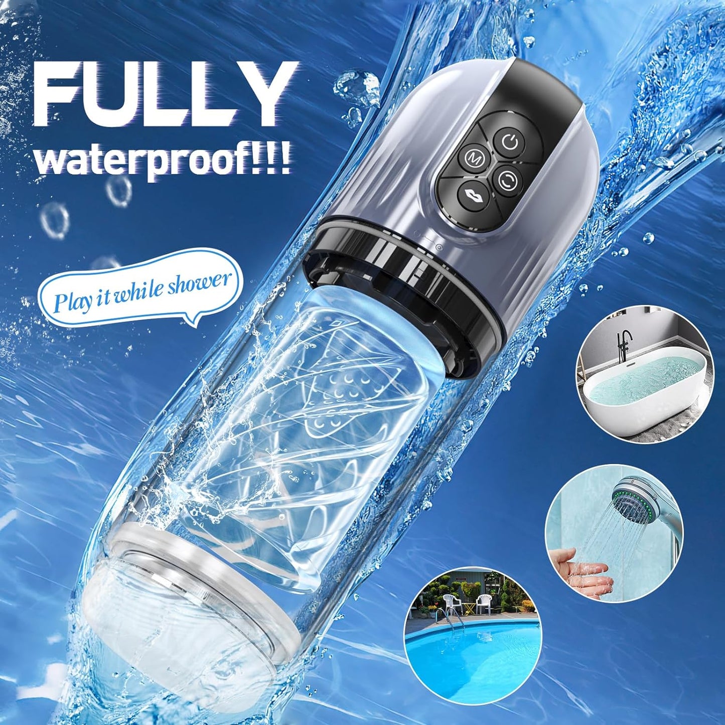 Masturbateur masculin automatique à 7 rotations, 7 succion, léchage de langue