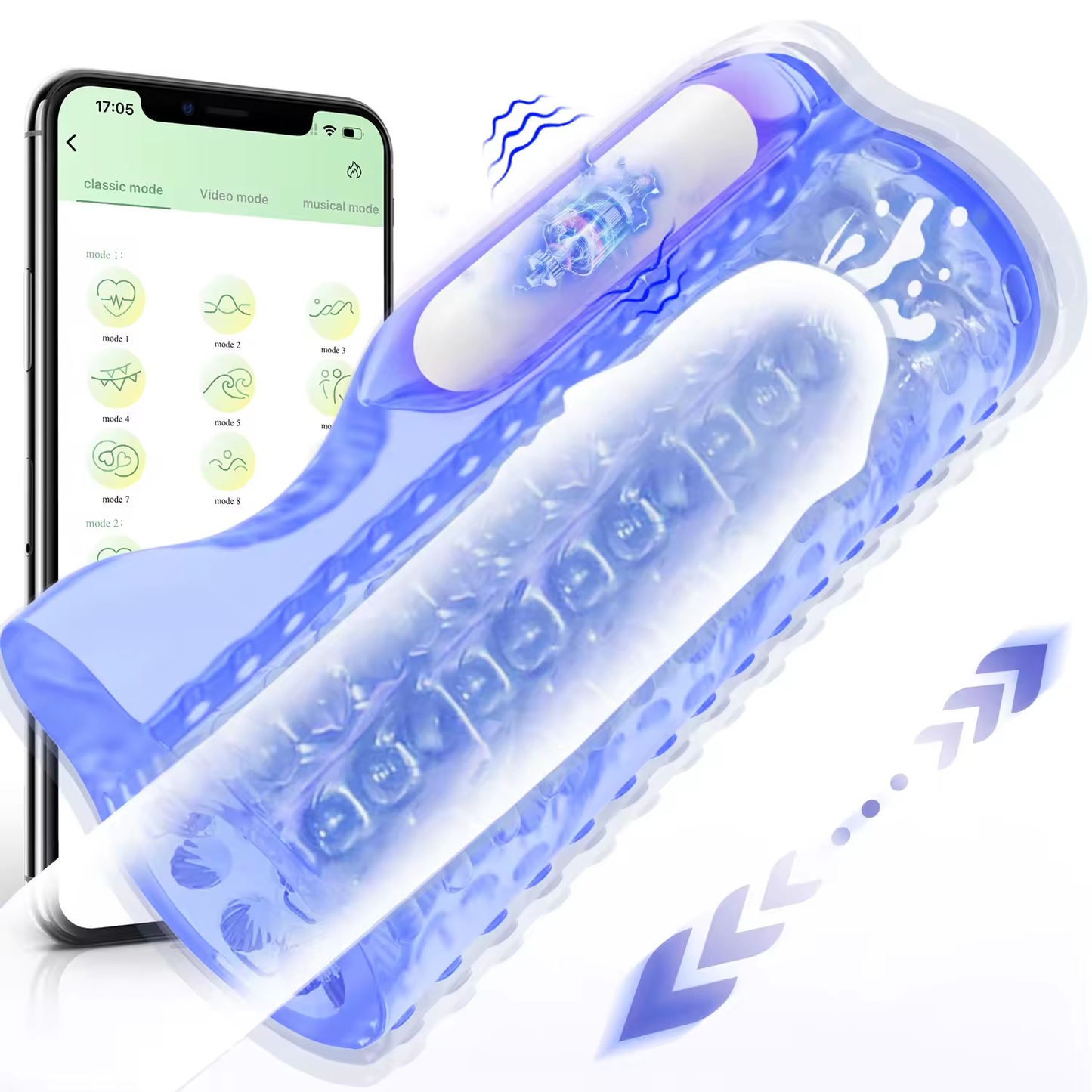 5D Electric Penis Trainer Vibrator Pocket Pussy Masturbator with 10 Vibration Modes
