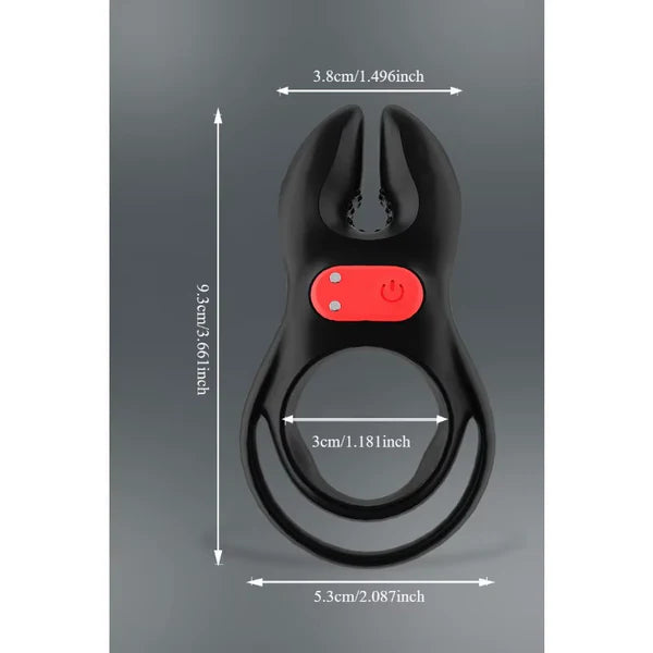 Double Motor Penis Ring Vibrator Glans Trainer Stimulator with 10 Vibration Modes