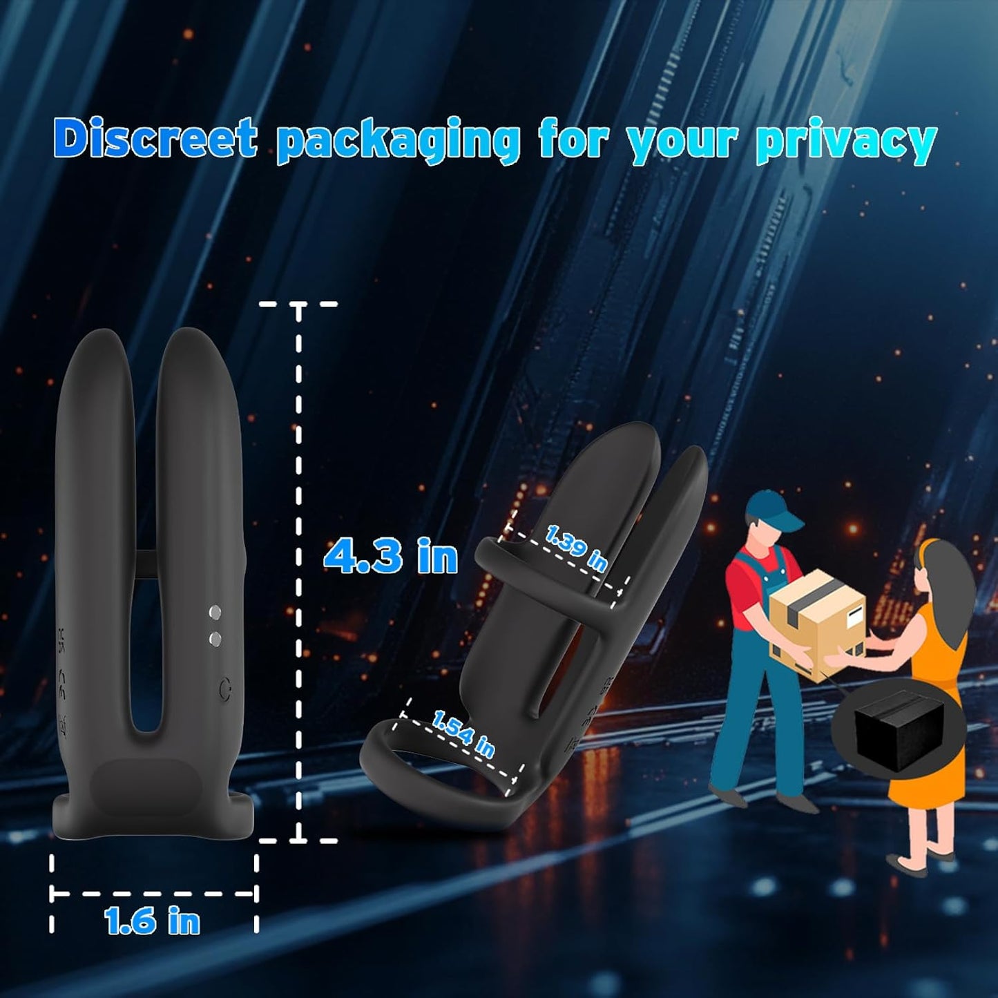 All-in-One Dual Motors Cock Ring Penis Sleeve Extender with 10 Modes