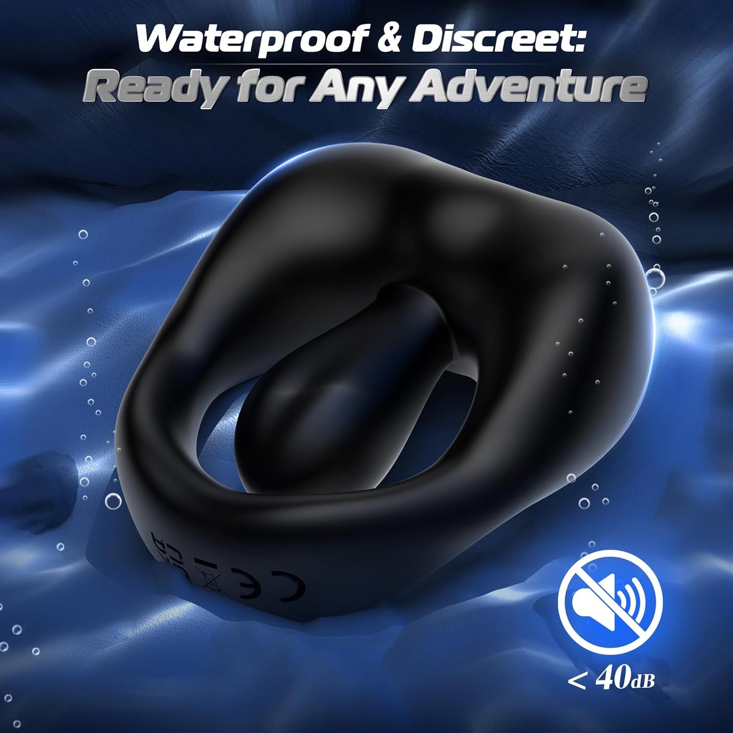 360° Adjustable Cock Ring Penis Vibrator with Bead Prostate & 10 Vibration Modes