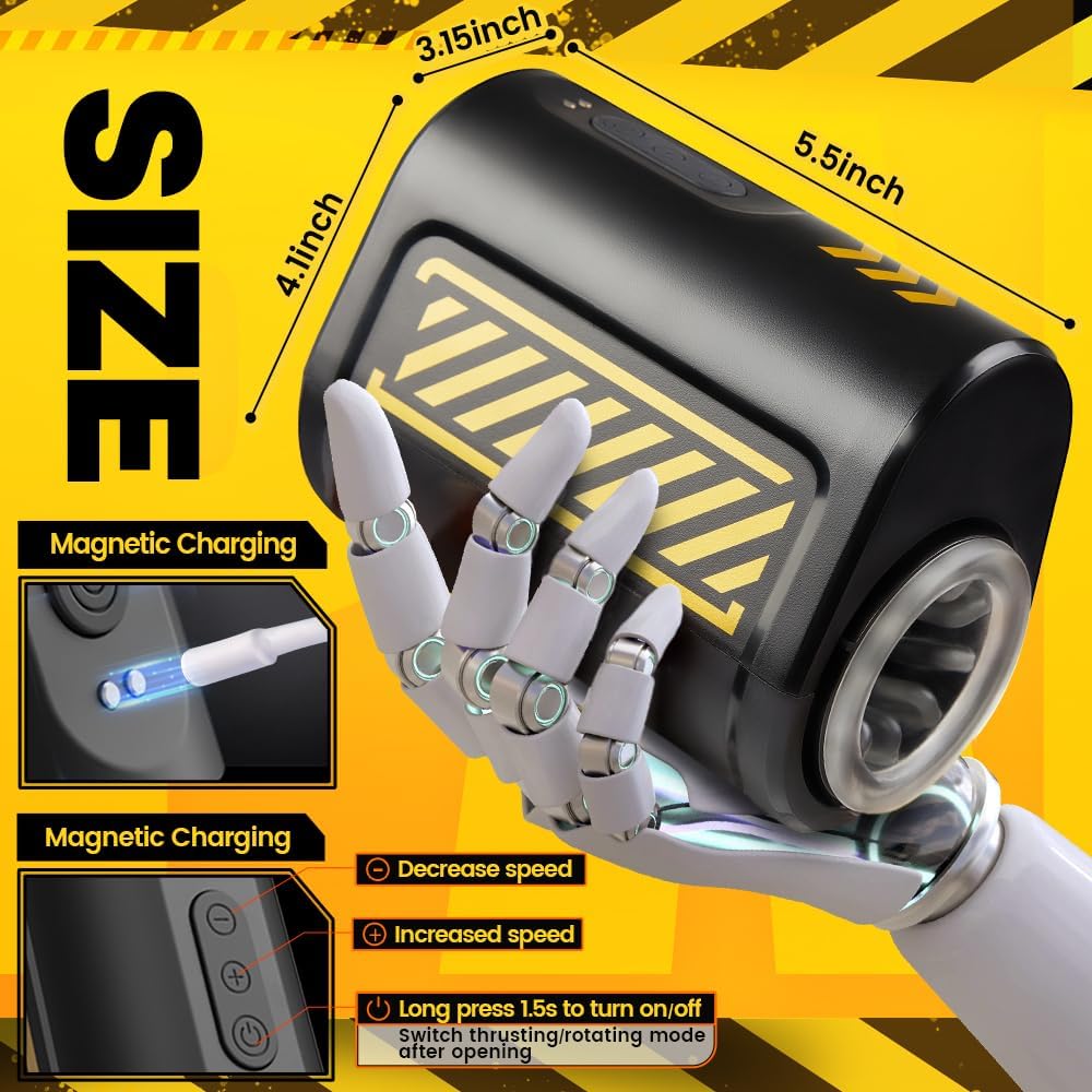 Masturbateur masculin 2 en 1 rotatif et à poussée avec 7 poussées et rotations