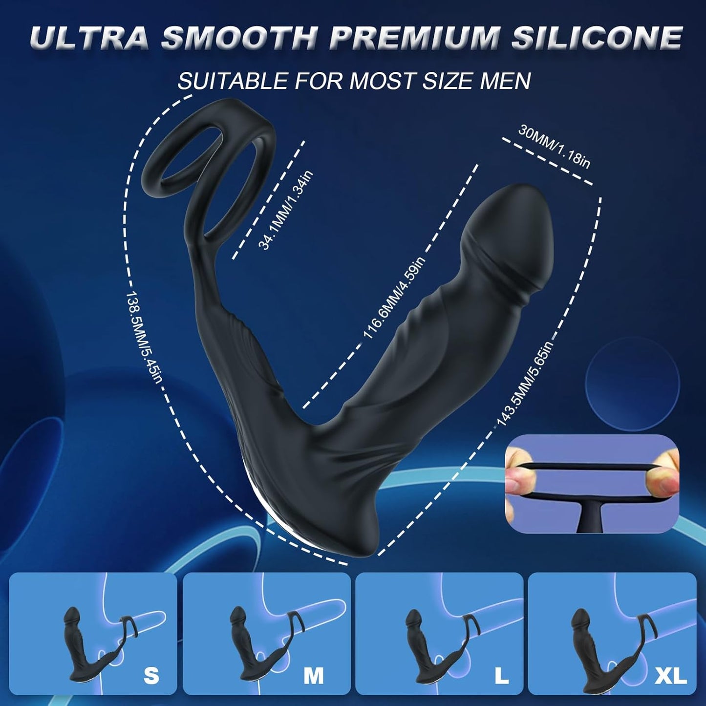 3 IN 1 Prostate Massager Anal Vibrator with 9 Vibrating & Wiggling & Swinging Modes