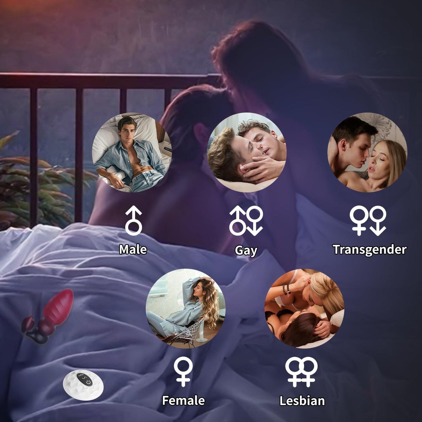 2 IN 1 Prostate Massager Butt Plug with Powerful 7 Modes