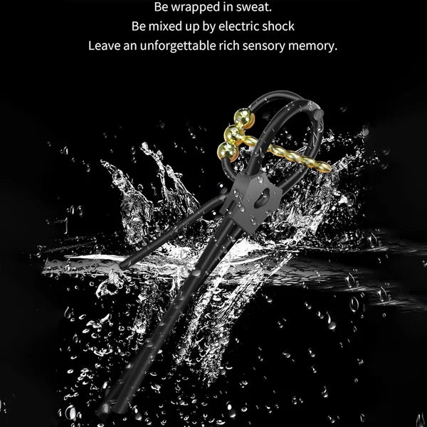 Electric Shock Cock Ring Plug Kit SM Male Chastity Cage Expander