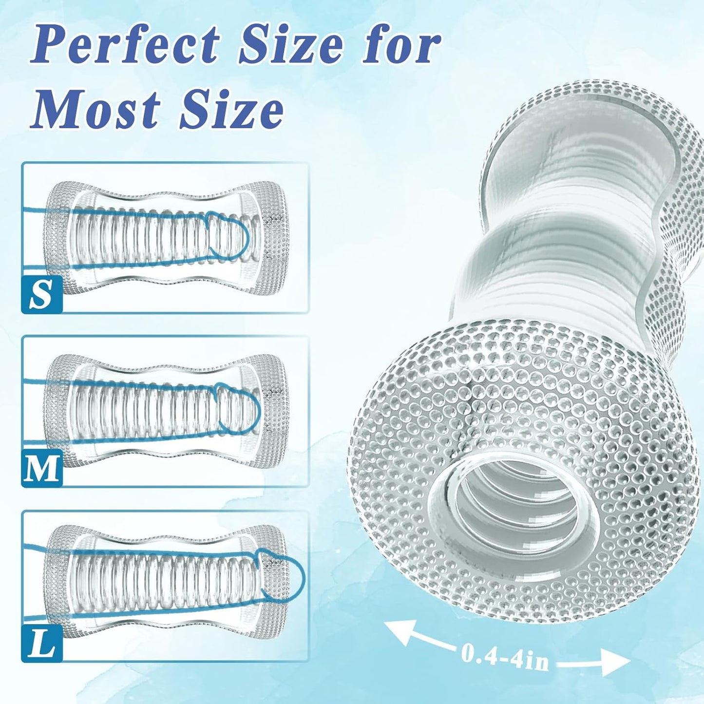 5.7” Portable Clear Stroker Deep Throat Blowjob Pocket Pussy Masturbator