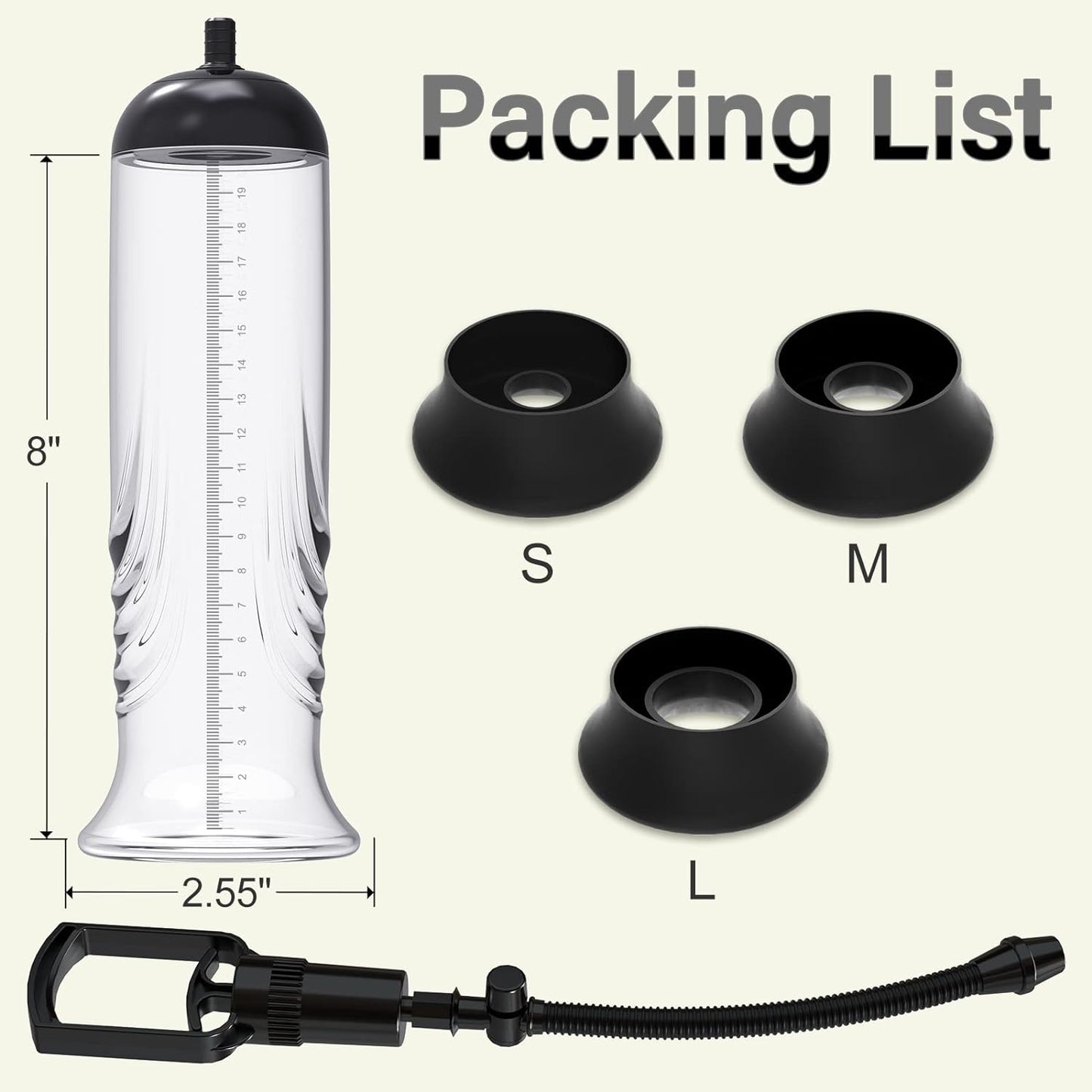 Manual Penis Trainer Vacuum Pump Enlarger Enlargement Masturbator