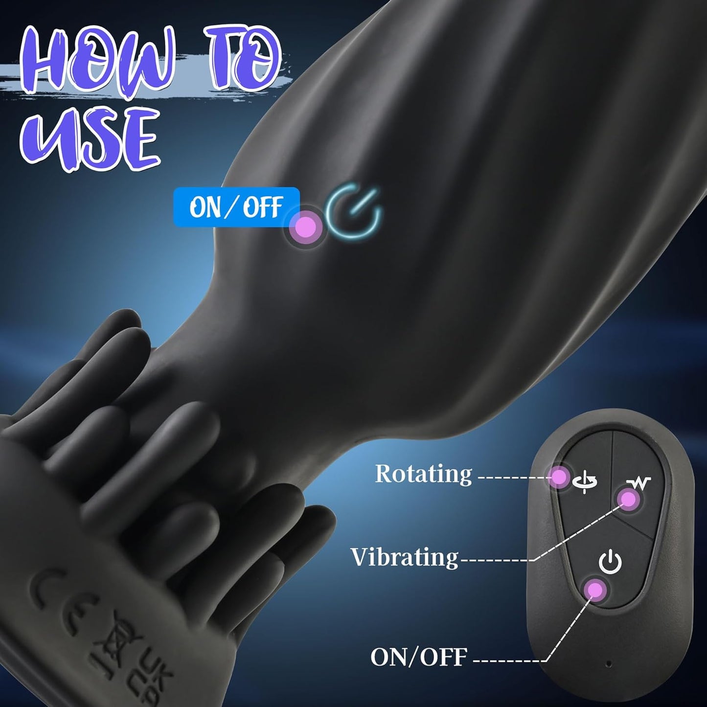 Anal Plug Prostate Massager 10 Vibrating & 360° Tornado Rotation Modes