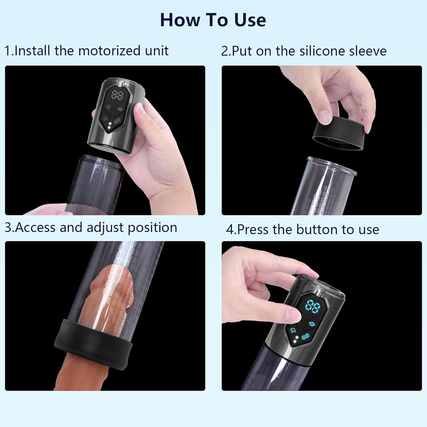 Automatic Vacuum Penis Pump Extender with 3 Suction Modes & 4 Training Pressure