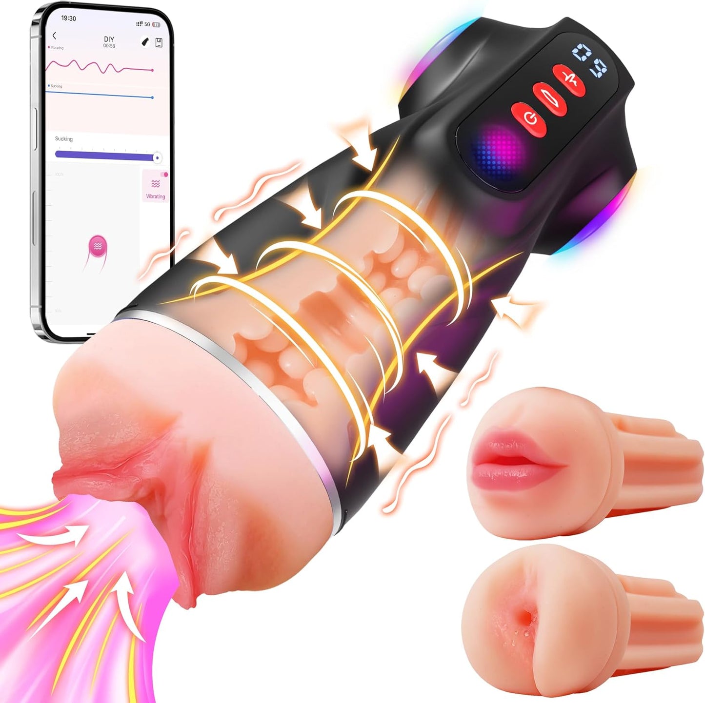 Automatic Masturbator Stroker Blowjob Sex Machine with 9 Sucking & 9 Vibrating Modes