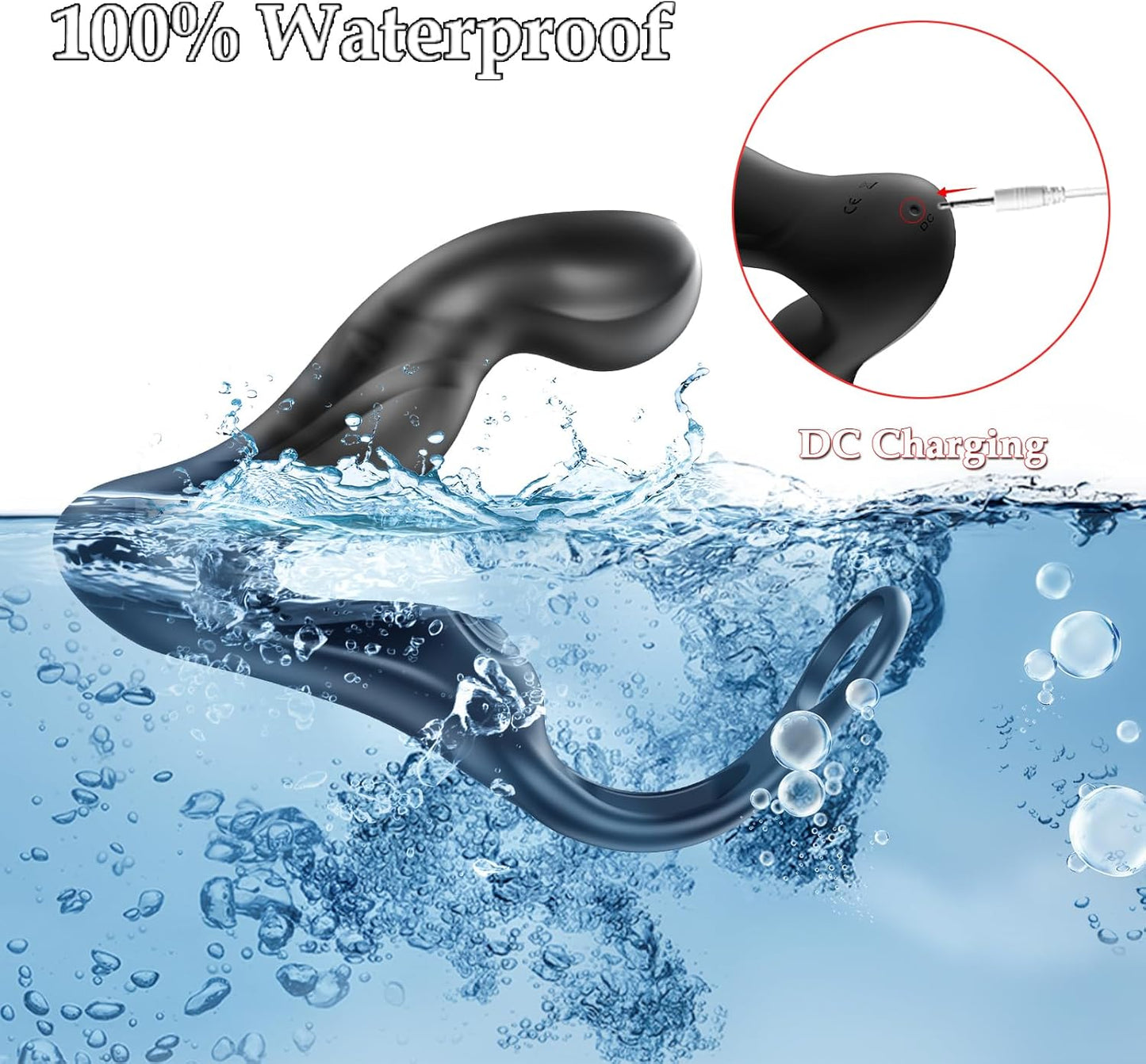 3 in 1 Prostate Massager Penis Ring with 9 Wiggling & Vibrating & Tapping Modes