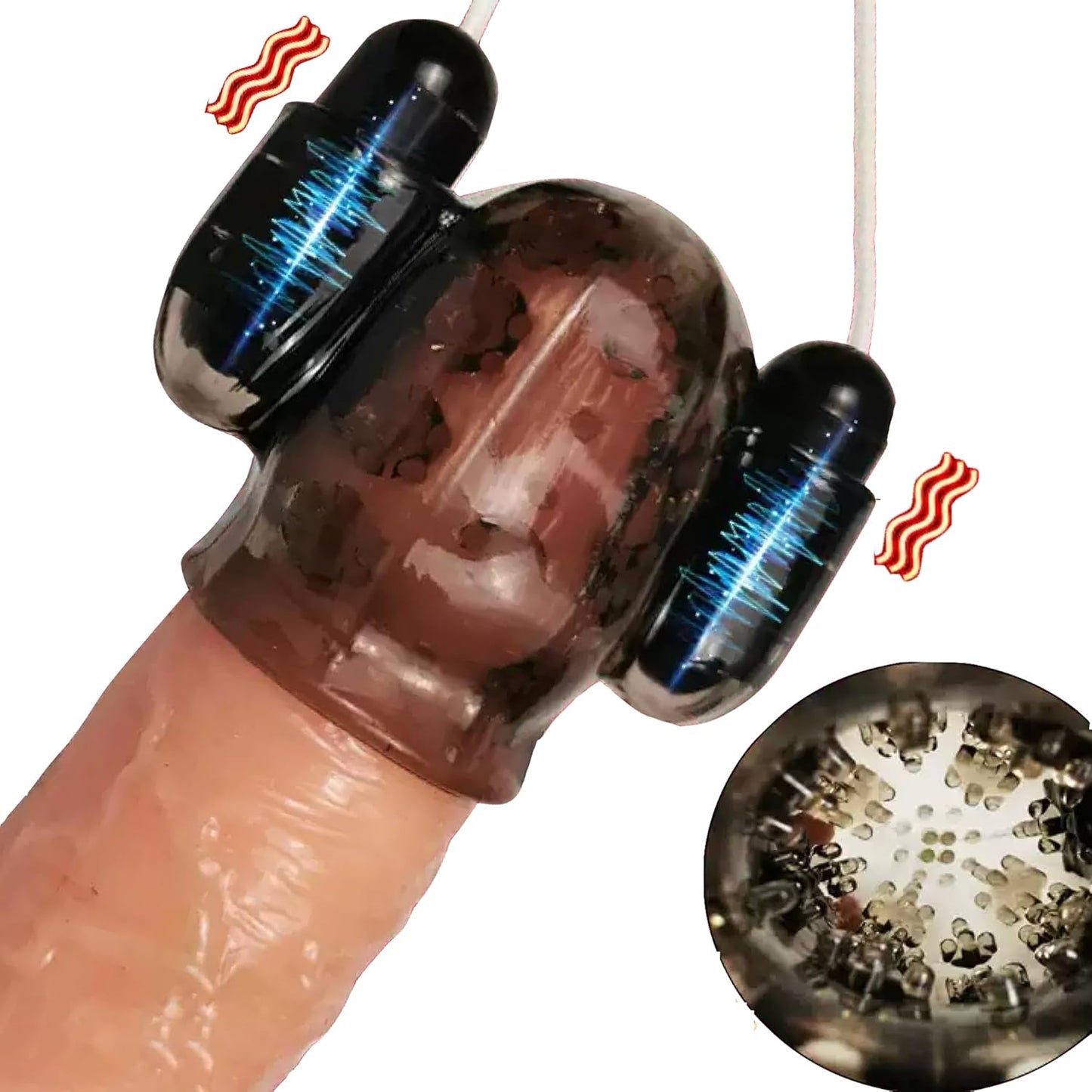 3D Particle Stimulation Penis Vibrator Extender Glans Trainer