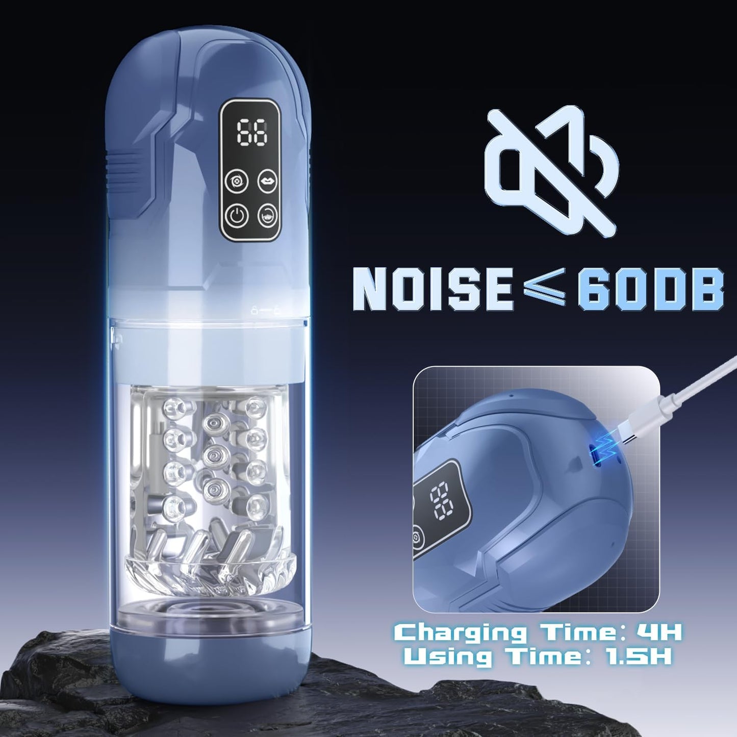 Automatic Masturbator Penis Pump Stroker with 7 Sucking Vibrating Thrusting Rotating Licking