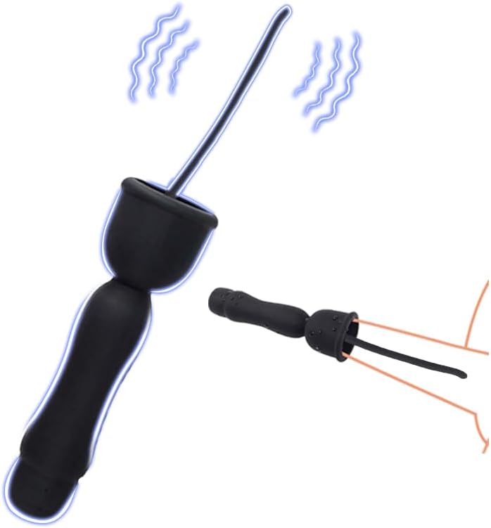 Urethral Vibrator Dilator Penis Trainer Plug Stimulator with 16 Vibration Modes