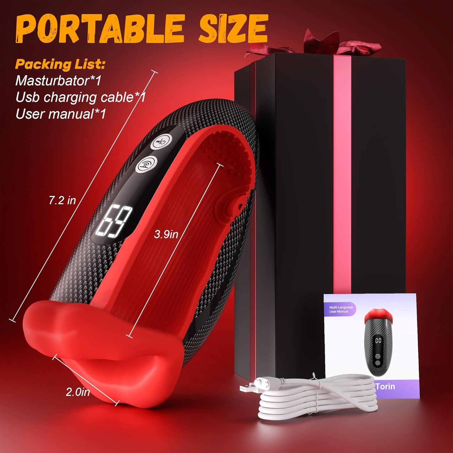 360° Wrapped Deep Throat Automatic Masturbator Stroker with 9 Tapping & Vibrating