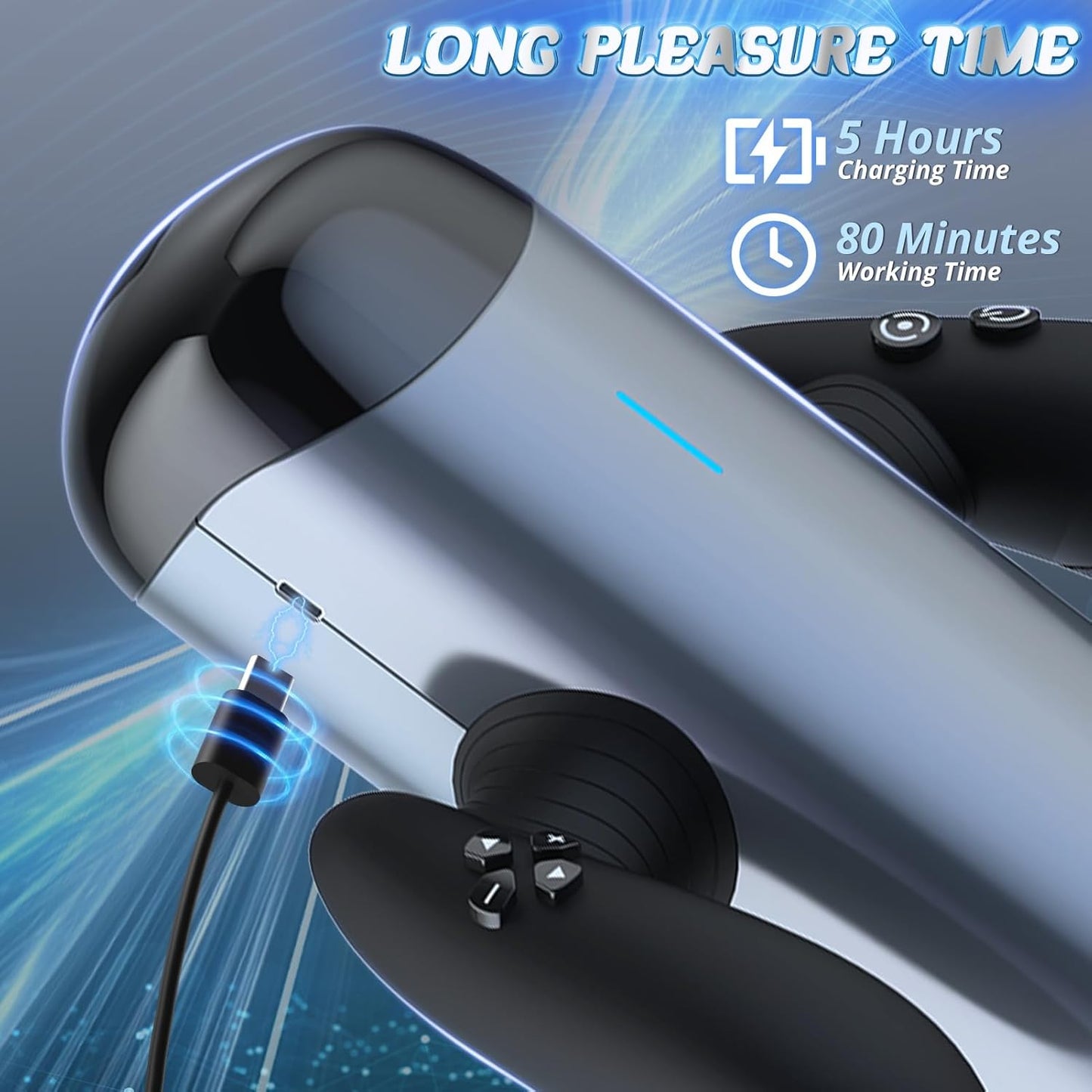 Automatic Masturbator Penis Trainer Stroker with 10 Thrusting & 10 Speeds & 10 Distances