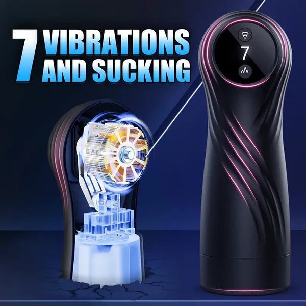Automatic Masturbator Penis Stimulator Stroker with 7 Suction & Vibration Modes