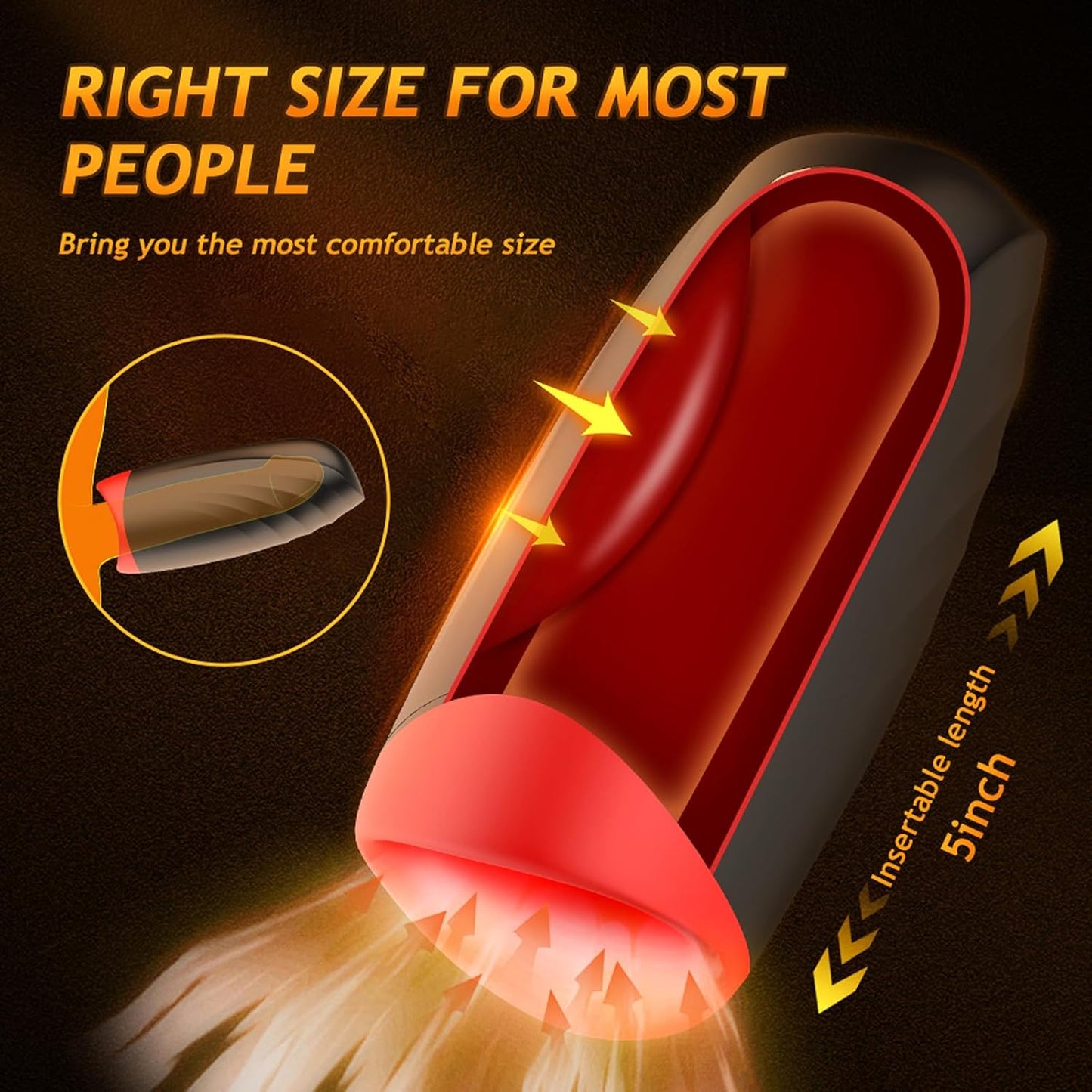 Electric Penis Trainer Vibrator Stroker Blowjob with 10 Vibrating & Sucking & Heating