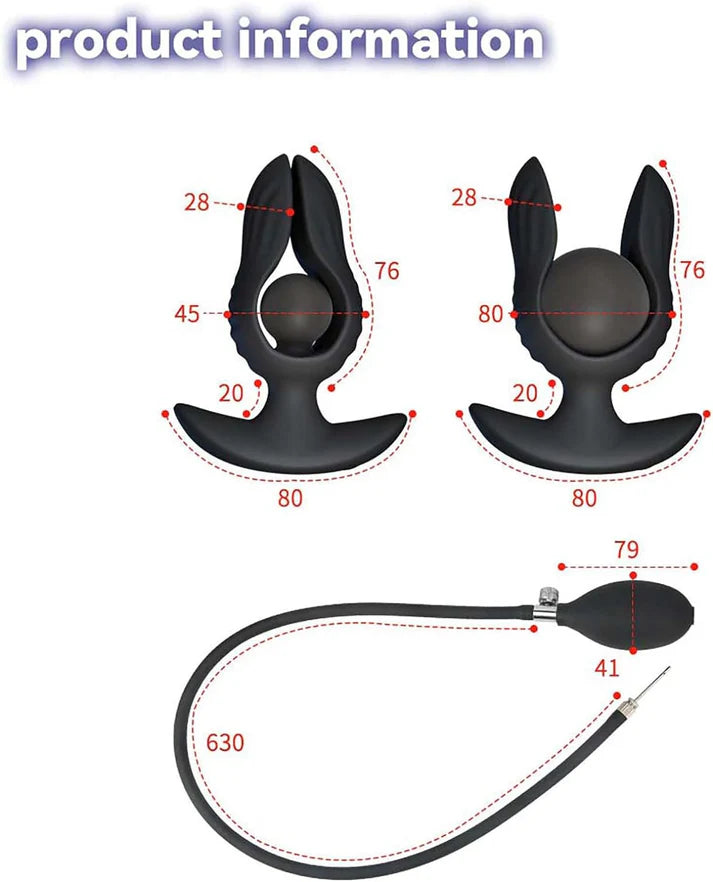 Inflatable Anal Plug Prostate Massager with 10 Vibration Modes