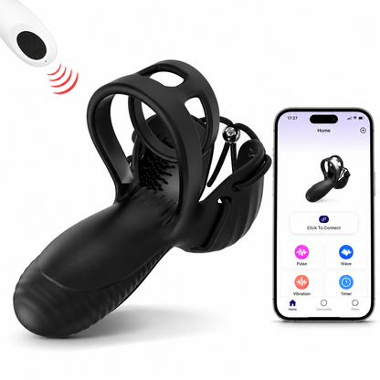 3 IN 1 Cock Ring Testicular Stimulator Penis Trainer Vibrator with 10 Vibration Modes