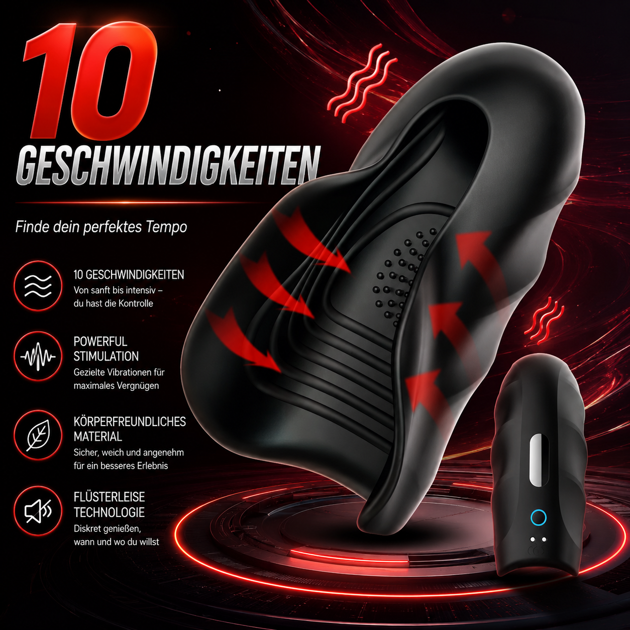 Automatic Penis Trainer Glans Vibrator Stroker Blowjob with 10 Speeds