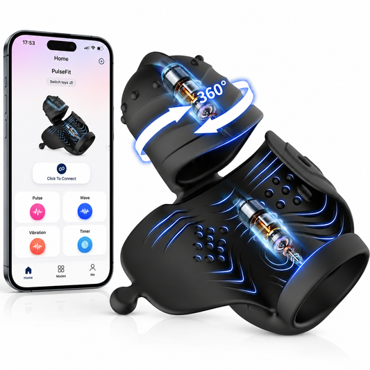 360° Wrapped Penis Trainer Vibrator Cock Ring with 10 Swing & 10 Vibrating Modes