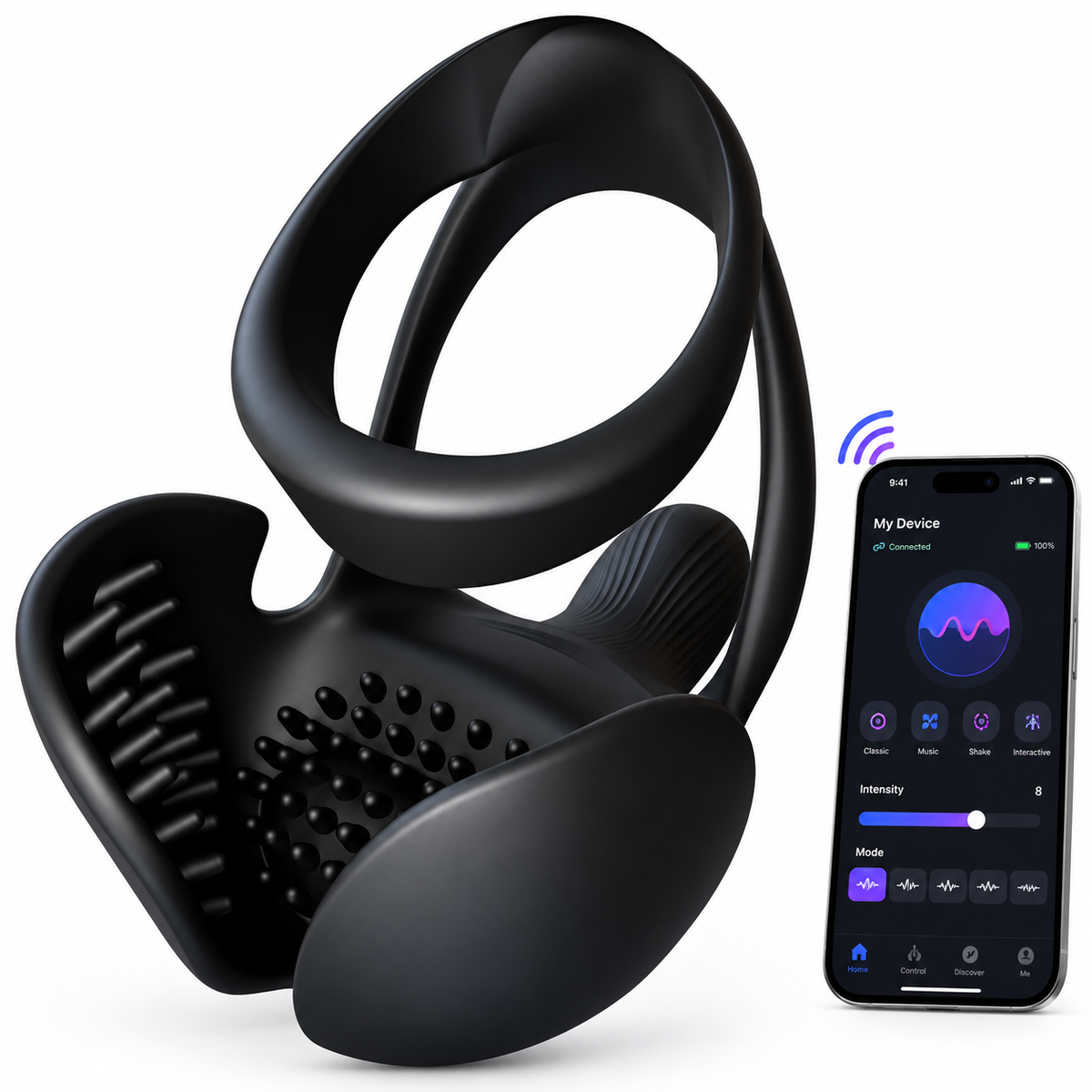 App-Control Penis Trainer Vibrator Cock Ring Prostate Stimulator with 10 Vibration Modes