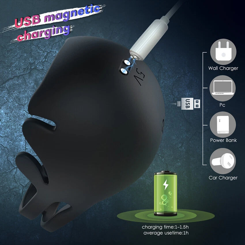 Scrotum Pouch Cock Ring Ball Stretcher Penis Trainer Enhancer Vibrator Delay Ejaculator