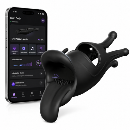 Tongue Licking Electric Penis Trainer Vibrator Glans Stimulator with 9 Vibration Modes