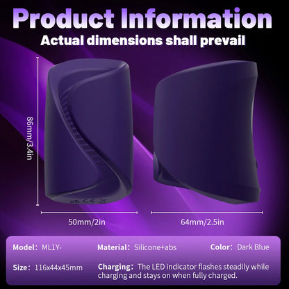 Bluetooth Penis Delay Trainer Cock Ring Glans Massager with 10 Vibrations