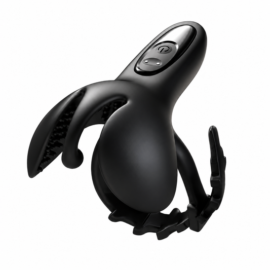 Adjustable Penetration Penis Trainer Vibrator Glans Massager with 9 Vibration Modes