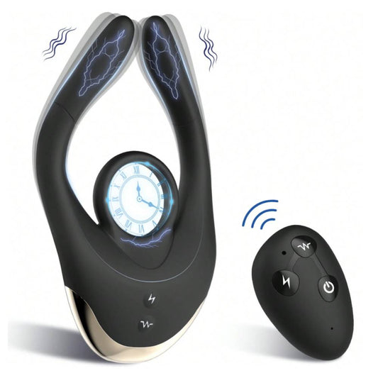 E-stim Cock Ring Penis Trainer Vibrator Masturbator with 10 Vibrations & 10 Electric shocks