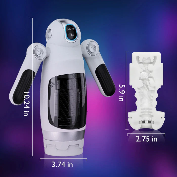 7 Telescopic & 12 Vibration Bella Bot Robot Telescopic Vibrating Male Penis Stroker