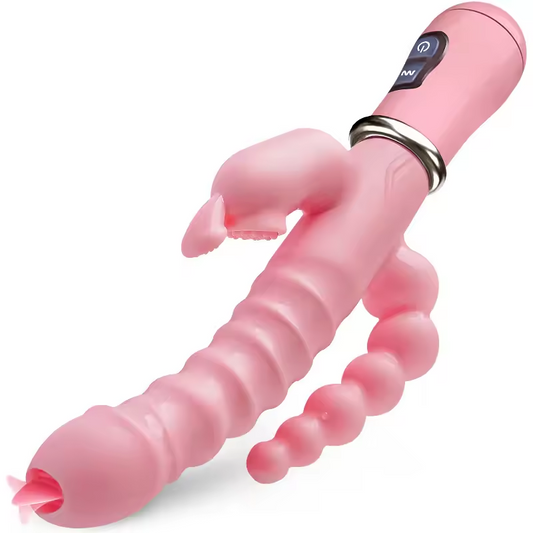 3 in 1 Rabbit Vibrator Clit Stimulator with 12 Tongue & Licking Modes