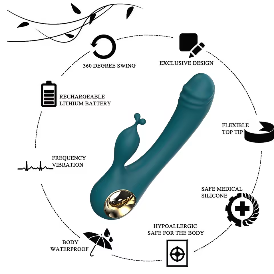 Rabbit Vibrator Vaginal Massager with 10 Vibration Modes