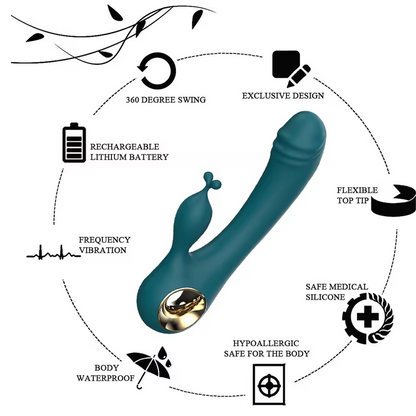 Rabbit Vibrator Vaginal Massager with 10 Vibration Modes