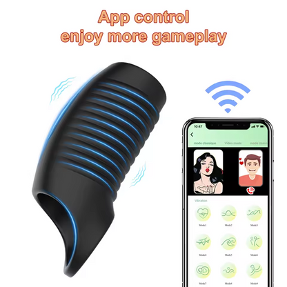 APP Control  Penis Sleeve Enlarger Stimulator Delay Ejaculation Penis Ring