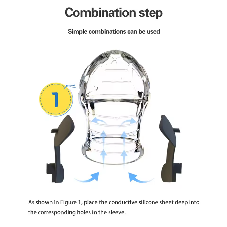 Electric Shock Cock Ring Penis Glans Sleeve with 19 Electric Shock Intensities & 8 Modes
