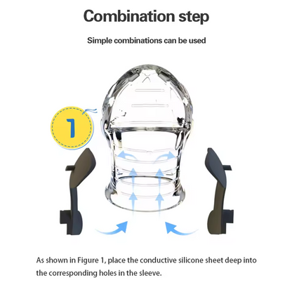 Electric Shock Cock Ring Penis Glans Sleeve with 19 Electric Shock Intensities & 8 Modes