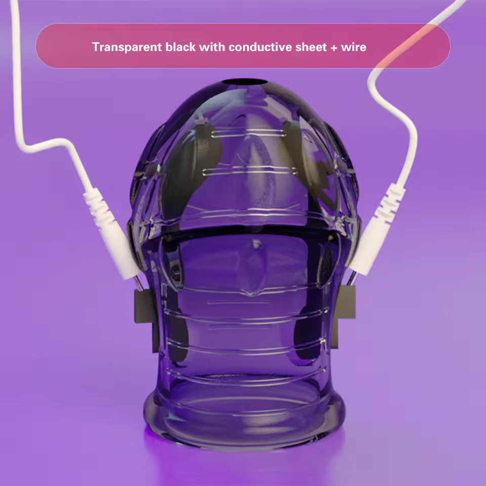 Electric Shock Cock Ring Penis Glans Sleeve with 19 Electric Shock Intensities & 8 Modes