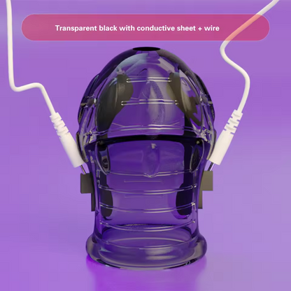 Electric Shock Cock Ring Penis Glans Sleeve with 19 Electric Shock Intensities & 8 Modes