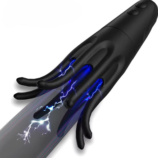 Intelligent Electric Shock Penis Vibrator Glans Trainer with 10 Vibration & 6 Shock Modes