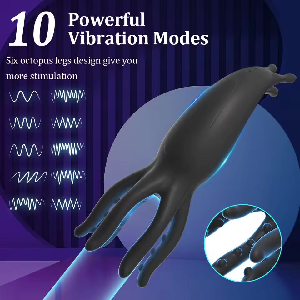 360° Wrapped Glans Stimulator Male Penis Exerciser with 10 Powerful Modes