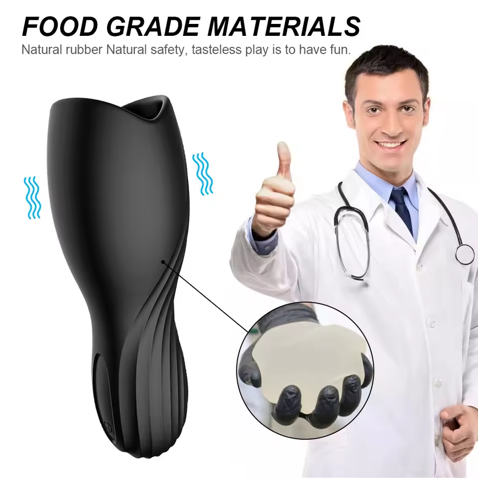 Hot Boy Silicone Pulse Vibration Masturbating Glans Massager