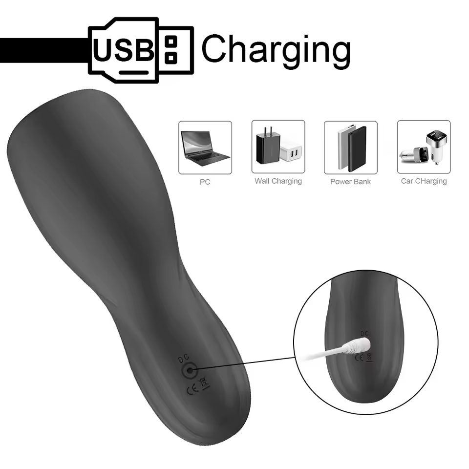 Hot Boy Silicone Pulse Vibration Masturbating Glans Massager