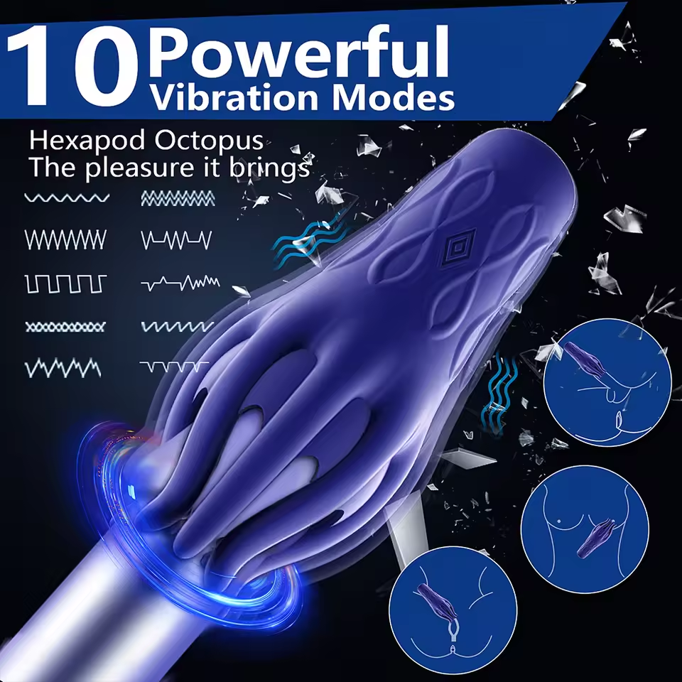 Electric Penis Trainer Massager Glans Trainer Masturbator with 10 Vibration Modes