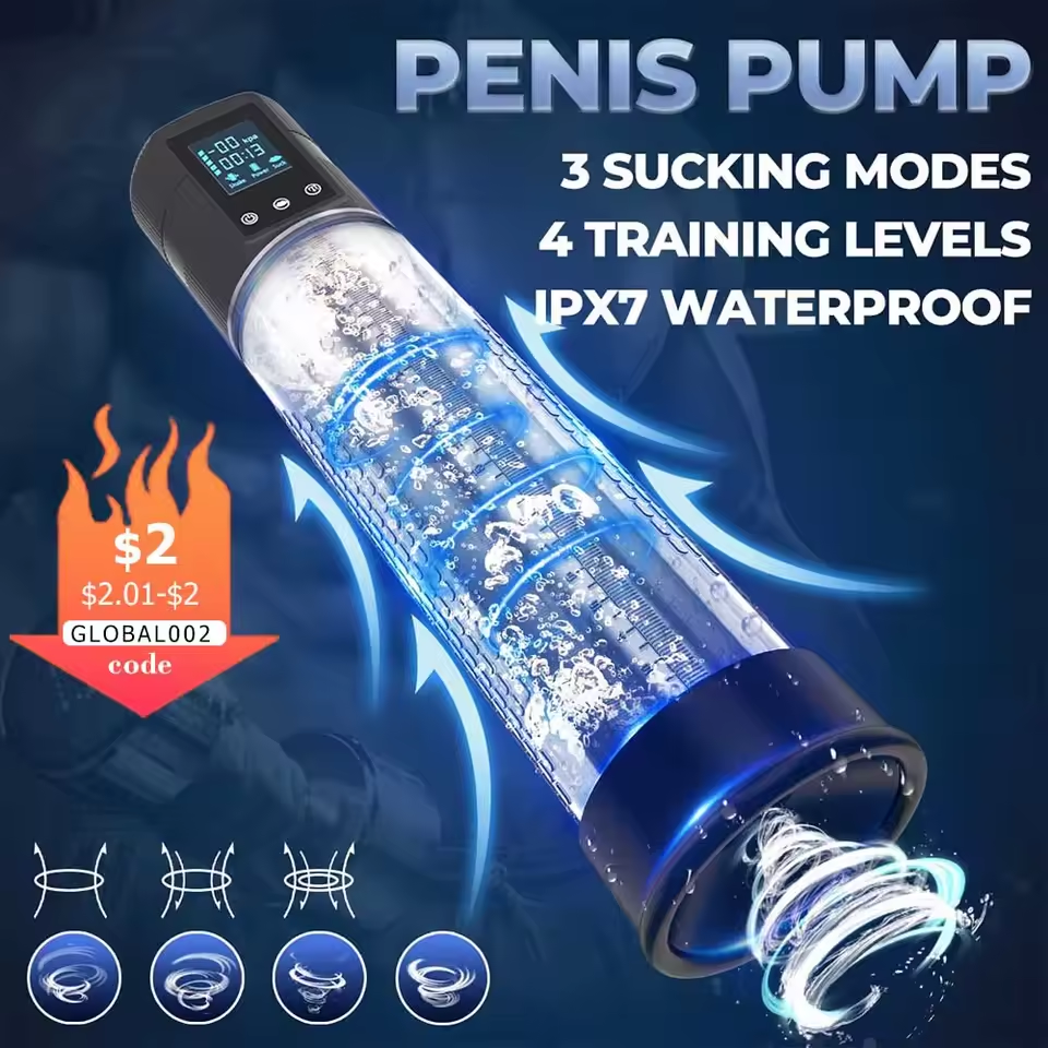 Smart Automatic Penis Pump Vacuum Enlarger with 5 Powerful Suction Modes