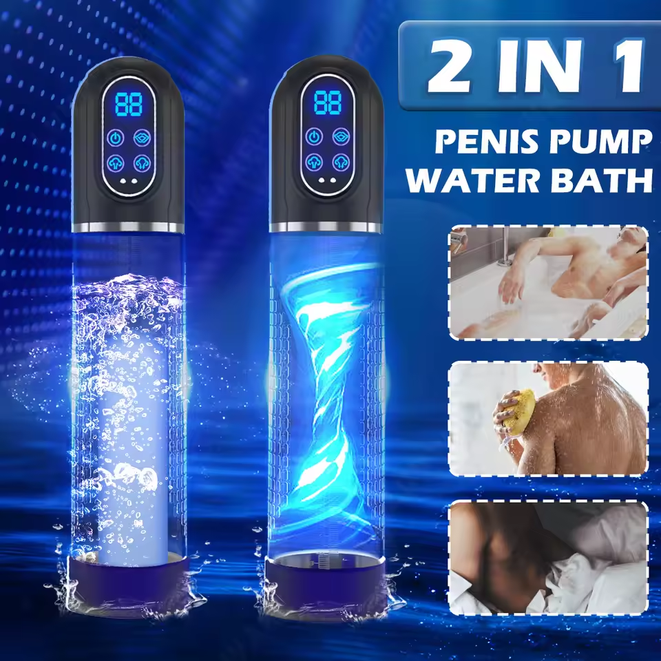 Automatic Penis Water Pump Dick Enlarger Trainer with 7 Sucking & Training Modes