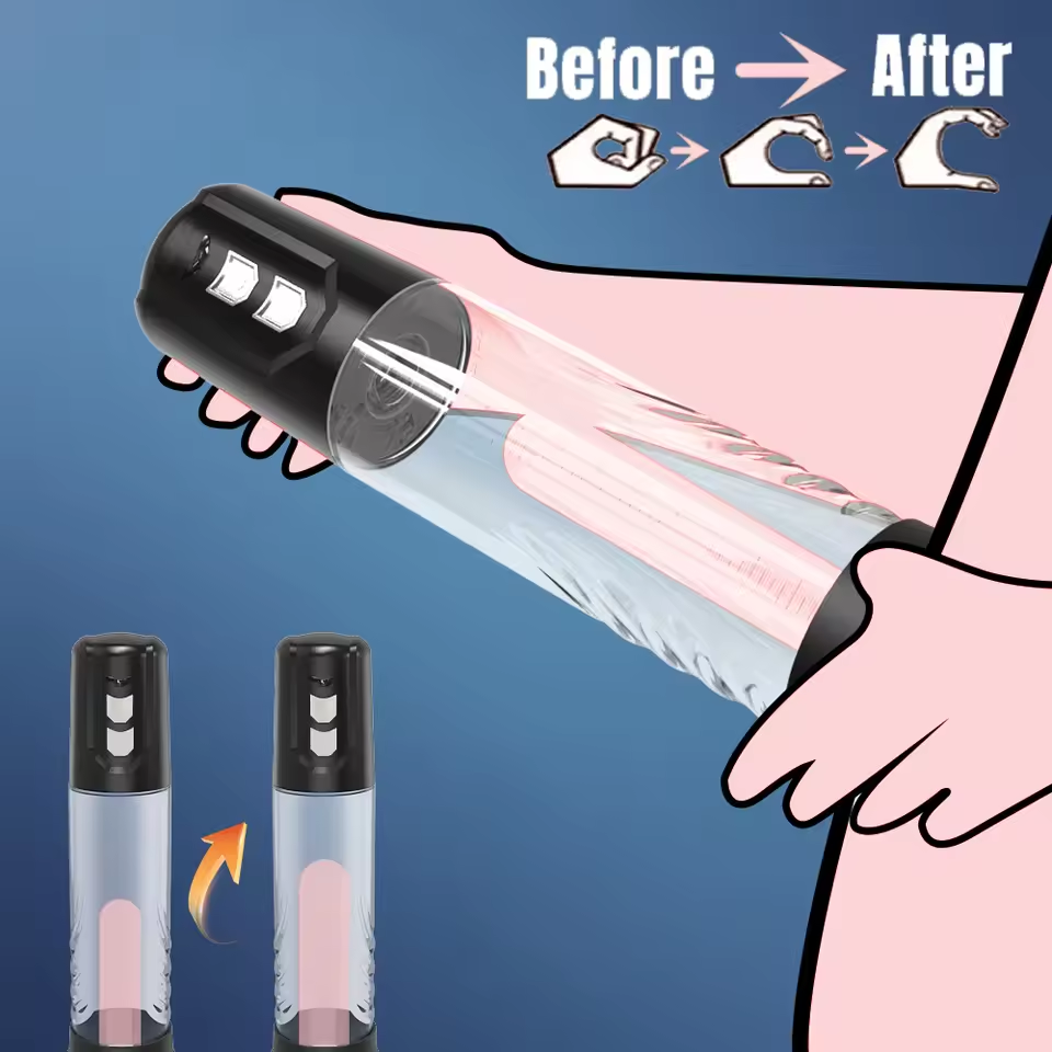 Electric Penis Pump Penis Enlargement Trainer with 2 Sucking & Oral Sex Modes