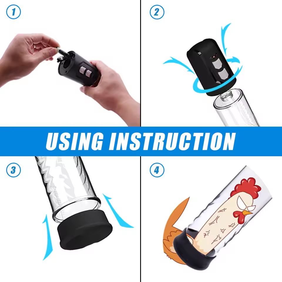 Electric Penis Pump Penis Enlargement Trainer with 2 Sucking & Oral Sex Modes